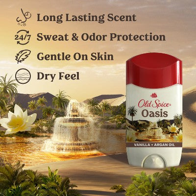 Old Spice Anti-perspirant Deodorant - Invisible Solid - Oasis - 2.6oz