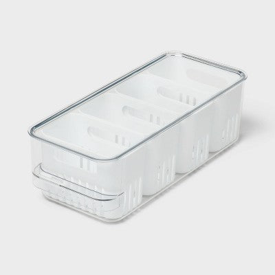Lidded Fridge Storage with 4 Internal Inserts - Brightroom