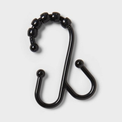 Double Hook Shower Ring Black - Room Essentials