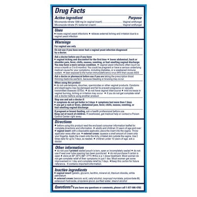 Monistat 1-Dose Yeast Infection Treatment Ovule Insert & External Itch Cream - 0.41oz