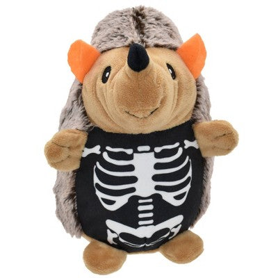 Multipet Hedgehog Skeleton Dog Interactive Plush Toy - White/Tan/Black