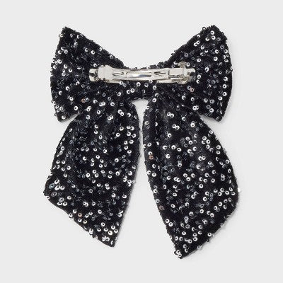 Girls' Sequin Bow Barrette - Cat & Jack Black: Hair Styling Accessory