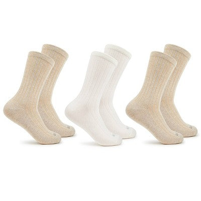 Women's Fruit of the Loom Cotton Comfort 3pk Crew Socks - Neutral 4-10: Recycled Cotton, Midweight, Solid Pattern