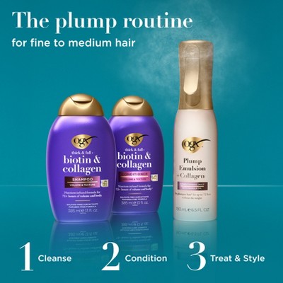 OGX Plump Emulsion + Collagen Conditioning Hair Mist Spray - 6.5 fl. oz: For All Hair Types, Damage Repair