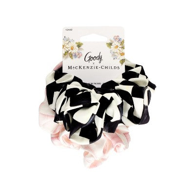 Goody x MacKenzie Childs Satin Scrunchie - Pink - 2ct: Hair Styling, Travel Size, Elastic, All Hair Types