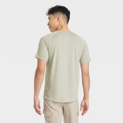 Men's Linear Mesh Raglan T-Shirt - All In Motion Olive Green L