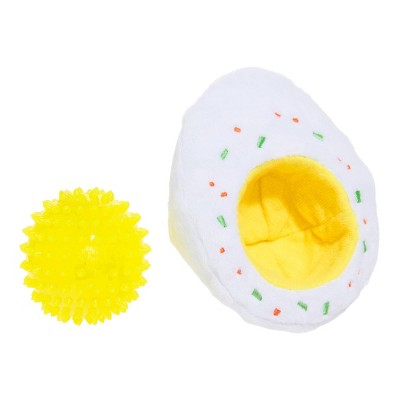2pc Bark Fetch It Dog Ball Toy Deviled Begg Size XS-M (0-50) lbs