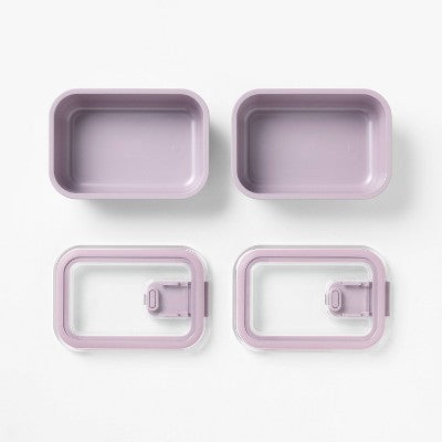 4pc (set of 2) 1c Food Storage Container Set Lavender - Figmint