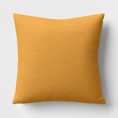 18"x18" Outdoor Square Decorative Pillow Cover Mustard Yellow - Threshold