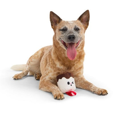 BARK Howly Jowly Holidays Marshmallow Stocking Stuffer Food Shaped Plush Dog Toy