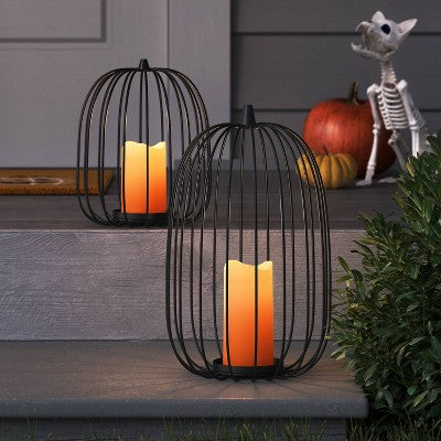 15" Lit Metal Twig Halloween Lantern - Hyde & EEK! Boutique