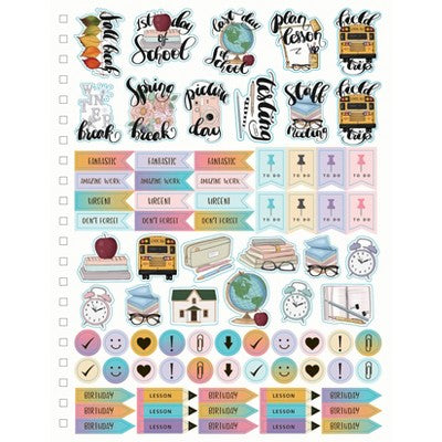 Designer Greetings 2025 - 2026 Weekly/Monthly 9"x11" Teacher Planner Flowers, Teacher Supplies