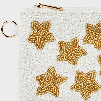 Star Beaded Pouch - Universal Thread White/Gold