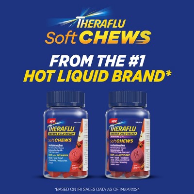 Theraflu Severe Cold Relief Nighttime Soft Chews - Apple Cinnamon - 20ct