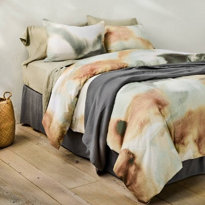Full/Queen Linen Bed Skirt Gray - Casaluna