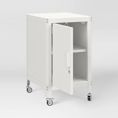 Metal Rolling Dorm Locker Storage Cabinet with Lock Chalk White - Room Essentials (LOCAL PICKUP ONLY)