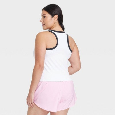 Women's Highneck Racerback Tank Top - All In Motion White L