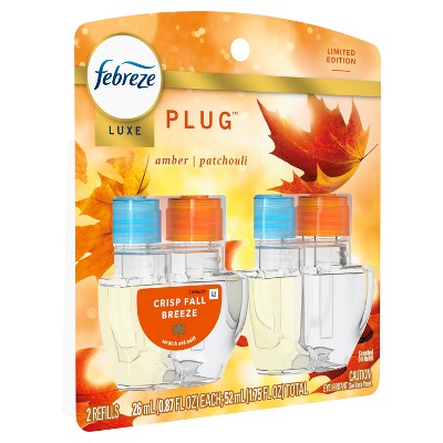 Febreze Luxe Plug Dual Refill Air Freshener - Crisp Fall Breeze - 1.75 fl oz/2ct