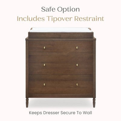 Delta Children Serena 3 Drawer Dresser with Changing Top - Teak Brown (LOCAL PICKUP ONLY)