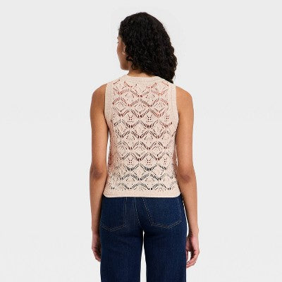 Women's Openwork Sweater Vest XL