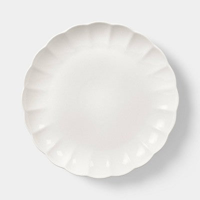 10.5 Stoneware Maribelle Scallop Dinner Plate White - Threshold"