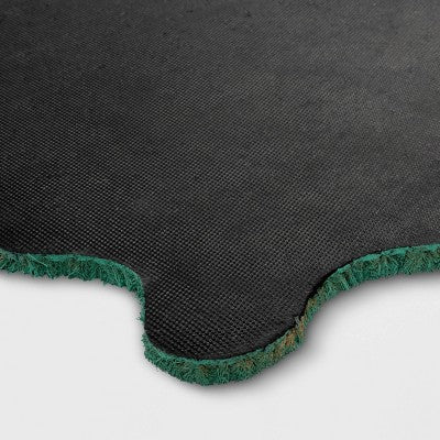 1'6"x2'6" Wavy Border Hello Flocked Outdoor Coir Doormat - Threshold (LOCAL PICKUP ONLY)