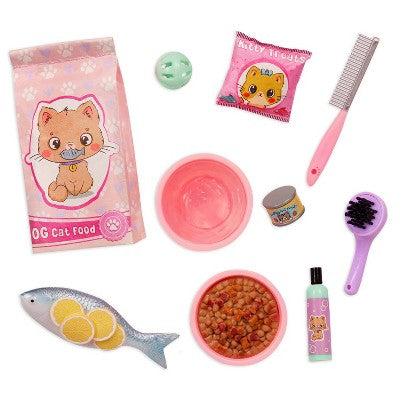Our Generation Feline Fabulous Pet Bed & Play Food Accessory Set for 18" Dolls
