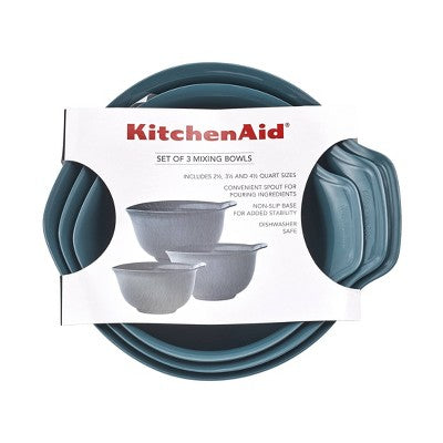 KitchenAid Set of 3 Mixing Bowls Agave