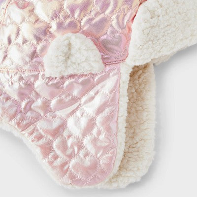 Girls' Heart Quilt Trapper Hat - Cat & Jack Pink