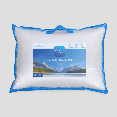 Calm Jumbo Medium Density Satin Bed Pillow White (LOCAL PICKUP ONLY)