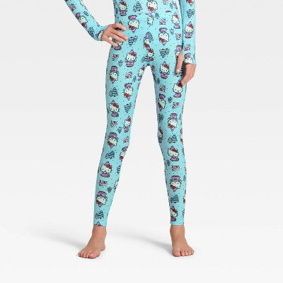 Girls' Hello Kitty Thermal Underwear Set - Aqua Blue L