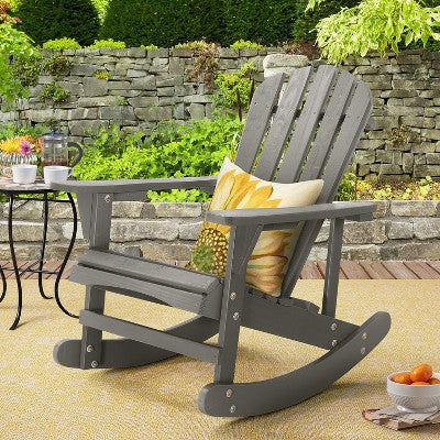 Saint Birch Adirondack  Wooden Rocking Chair, Gray (LOCAL PICKUP ONLY)