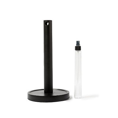 Towel Holder with Spray Bottle Black - Bullseye's Playground