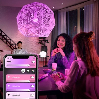 2pk Philips Hue A19 60W Light Bulbs: LED, Dimmable, 800 Lumens, Google Home & Apple HomeKit Compatible, Energy Star Certified