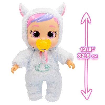 Cry Babies Sleep Routine Jenna: Articulated Plastic Baby Doll with Straight Hair and Purple Eyes