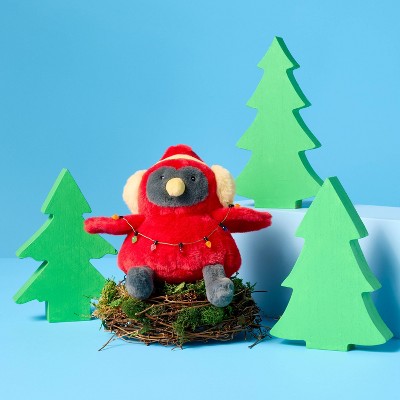 7" Cardinal Bird with Ear Muffs Stuffed Animal - Gigglescape