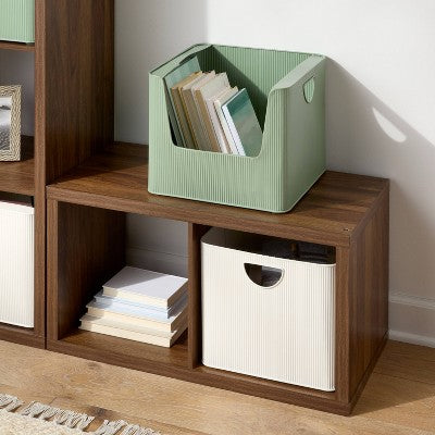 Metal Bin Large Open Front Green - Brightroom