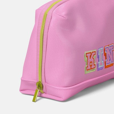 Tech Pouch - heyday Candy Pink Word Embroidery: Solid Accessory Case