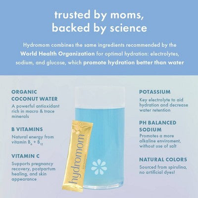 Boobie HydroMom Electrolyte Drink Mix - Blue Raspberry - 6.3oz/15ct