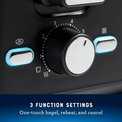 Oster 4-Slice Toaster With Extra-Wide Slots Black: Bagel & Bread Toaster, 1560W, Kitchen Aid, Spot Clean