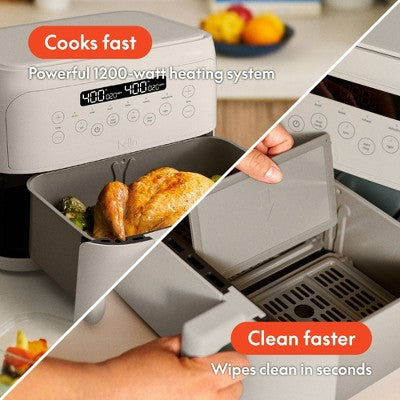 bella 4qt TriZone Air Fryer Oatmilk