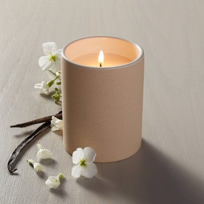 Mini Textured Ceramic Pampas Jar Candle Beige/Cream 6.5oz - Hearth & Hand with Magnolia