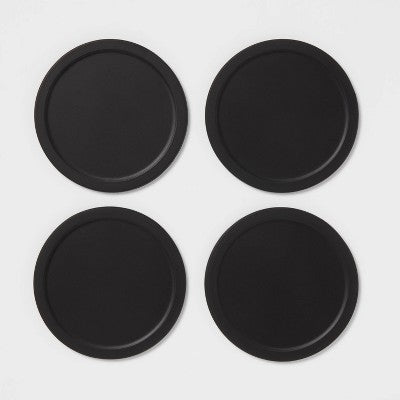 4pk Silicone Coasters Black - Threshold