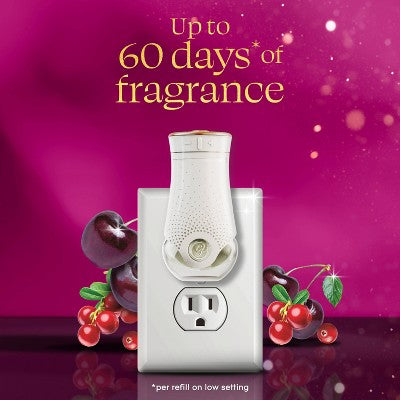 Glade Air Freshener Plug Ins Holiday Scented Oil Diffuser Refills - Black Cherry & Cranberry - 1.34 fl oz/2pk