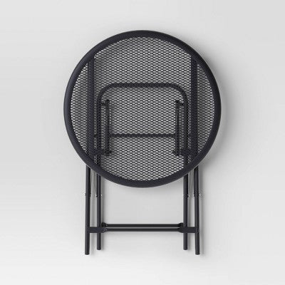 18" Metal Mesh Patio Accent Table Black - Room Essentials (LOCAL PICKUP ONLY)
