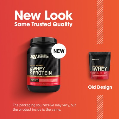 Optimum Nutrition Gold Standard 100% Whey Protein Powder - Strawberries & Cream - 22 Servings - 24oz