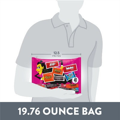 HERSHEY'S Chocolate and Sweets Assorted Halloween Candy Snack Size - 19.76oz/40pc