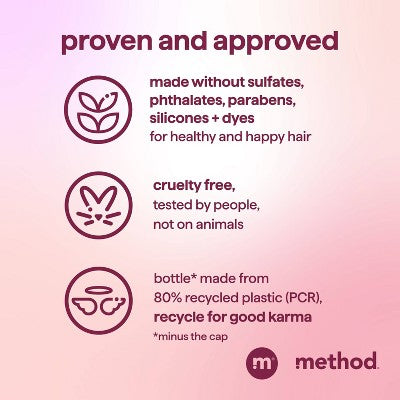 Method Pure Peace Volumizing Conditioner Sulfate & Silicone Free: Liquid Hair Care, All Types, Peony Scent, 13.5 fl oz