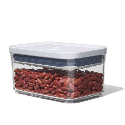 OXO POP 0.6qt Plastic Rectangle Airtight Food Storage Container White: Dishwasher-Safe, Silicone Lid