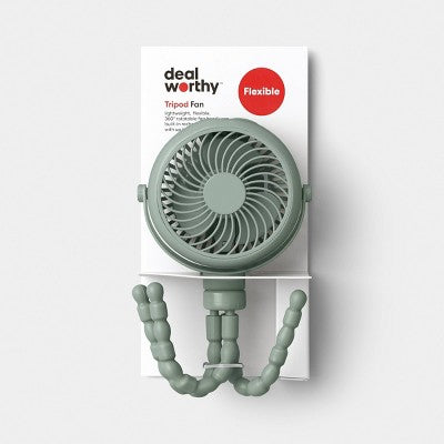 Tripod Flexible Portable Fan Green - Dealworthy